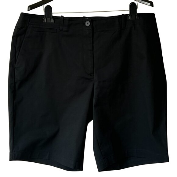 Talbots Woman's Chino Flat Front Shorts, Black, 18W - Picture 1 of 6